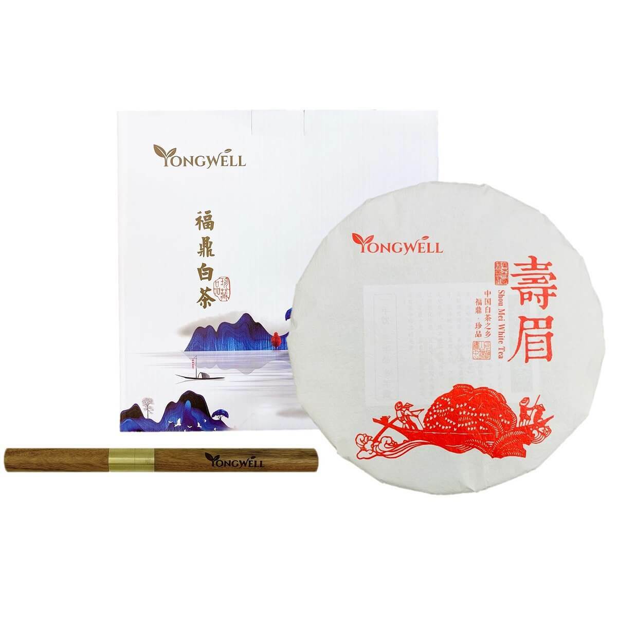 2015 Premium Grade Shou Mei White Tea Cake 350g (12.3oz) + Free Tea Knife 2015 Premium Grade Shou Mei White Tea Cake 350g (12.3oz) + Free Tea Knife