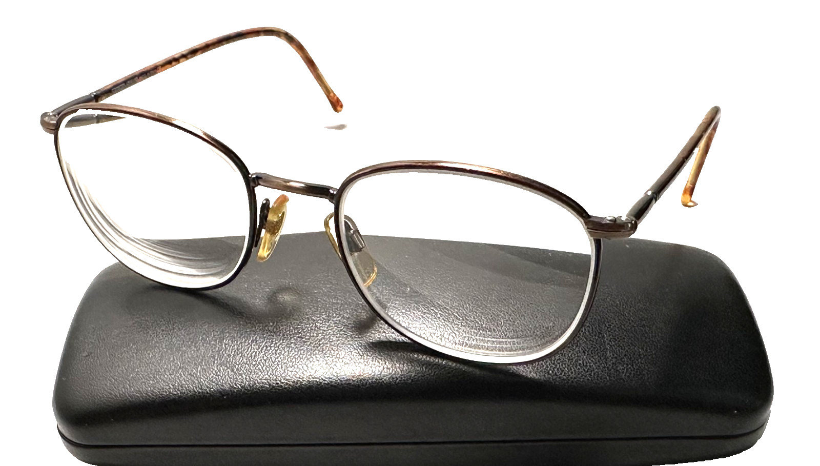 Vintage GIORGIO ARMANI 268 1017 Brown Tortoise Metal Square Eyeglasses Frame