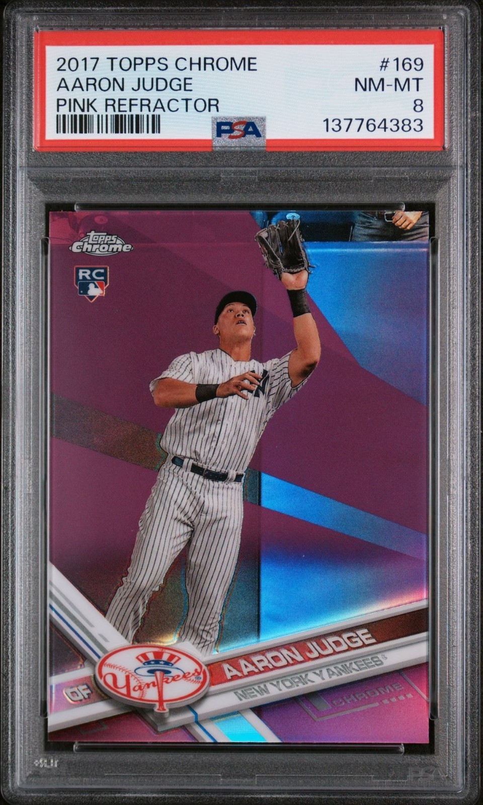 2017 Topps Chrome Aaron Judge Pink Refractor RC #169