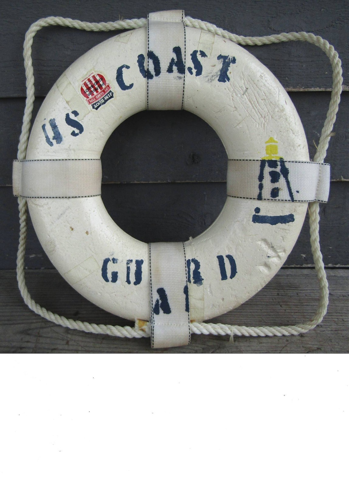 VINTAGE JIM BUOY LIFE GUARD PREMIUM RING U.S. COAST GUARD w ROPE