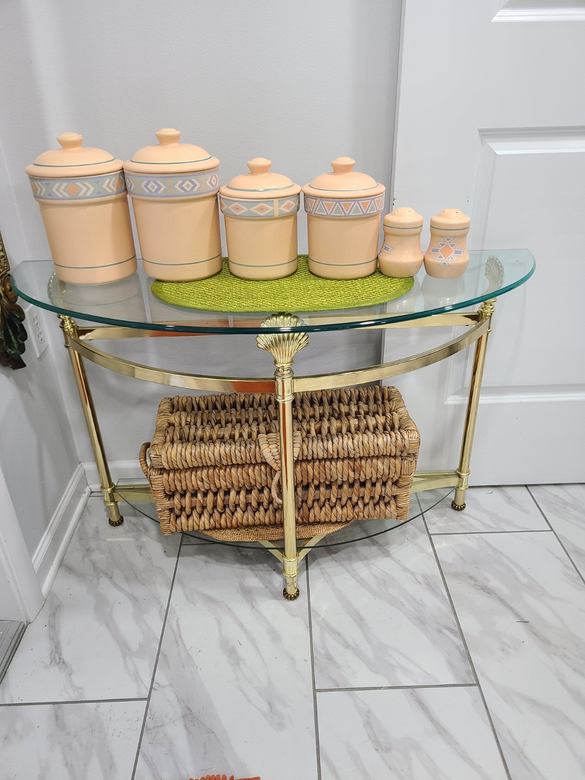 Vintage Treasure Craft Southwest Canister Set & Salt/Pepper Shakers Set Of 6
