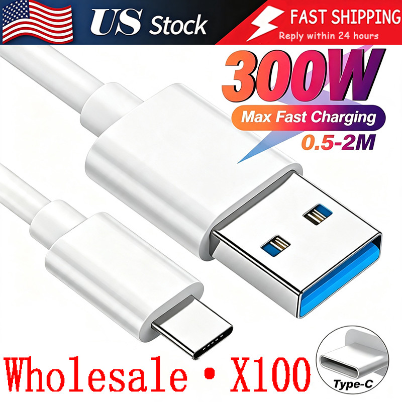 USB Type C Data Cable 5A Fast Charging USB-A to USB-C Charger Cord For Phone lot