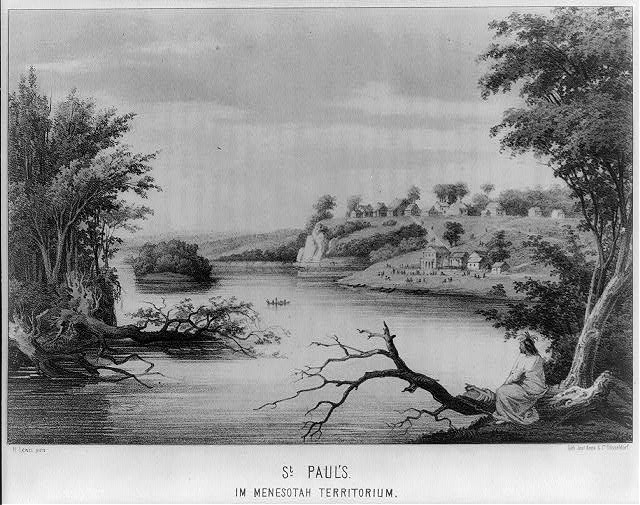 Photo:St. Paul Minnesota 1857 St. Paul\'s in Minnesota Territory Print