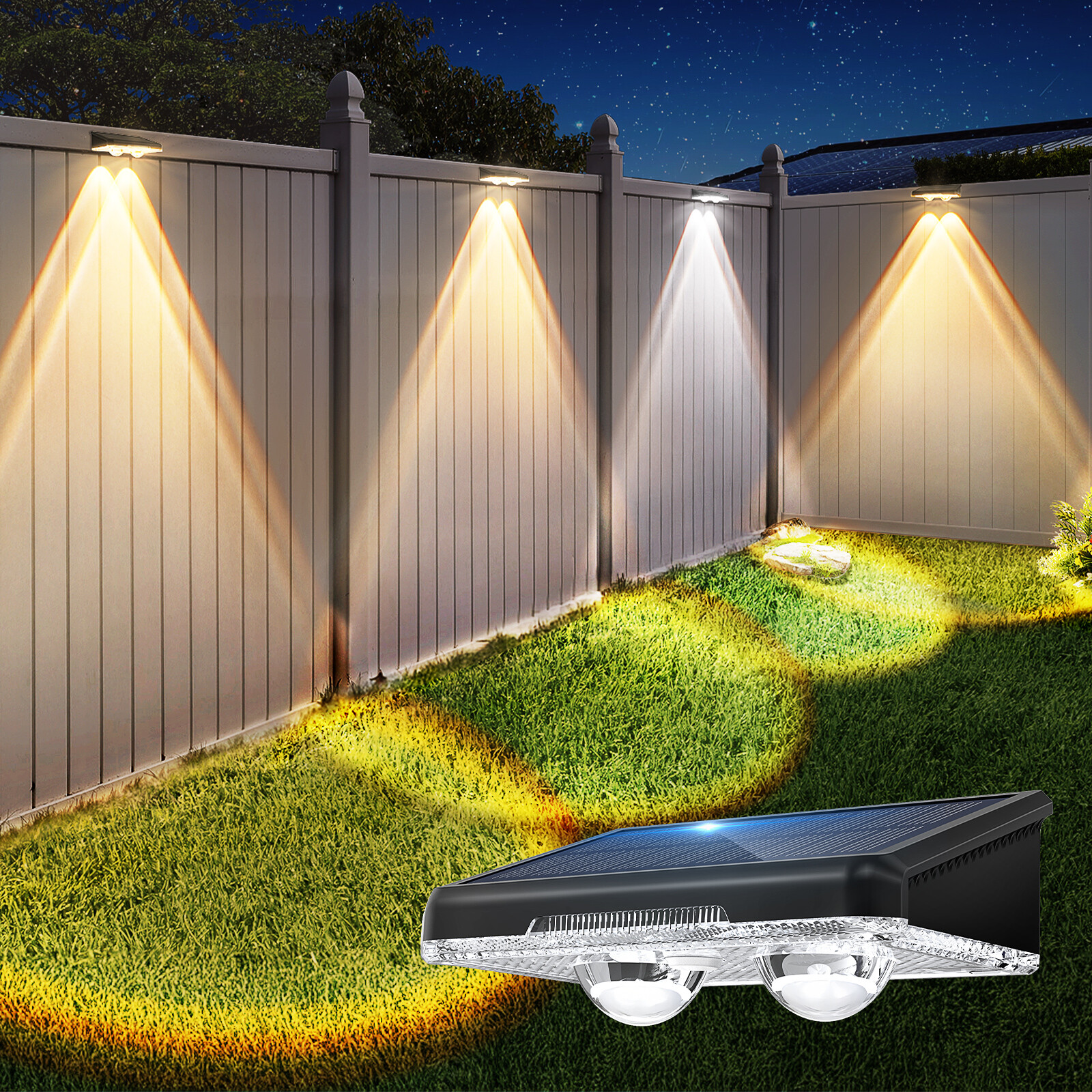1-8PK LED Solar Power Fence Lights Deck Door Wall Stair Step Outdoor Garden Lamp 1-8PK LED Solar Power Fence Lights Deck Door Wall Stair Step Outdoor Garden Lamp