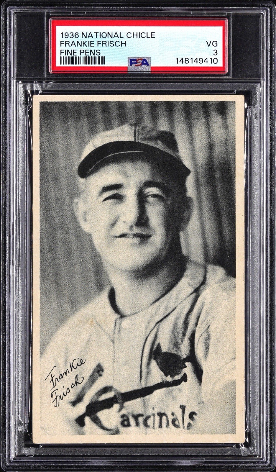 1936 National Chicle Fine Pens Set-Break Frankie Frisch PSA 3 VG