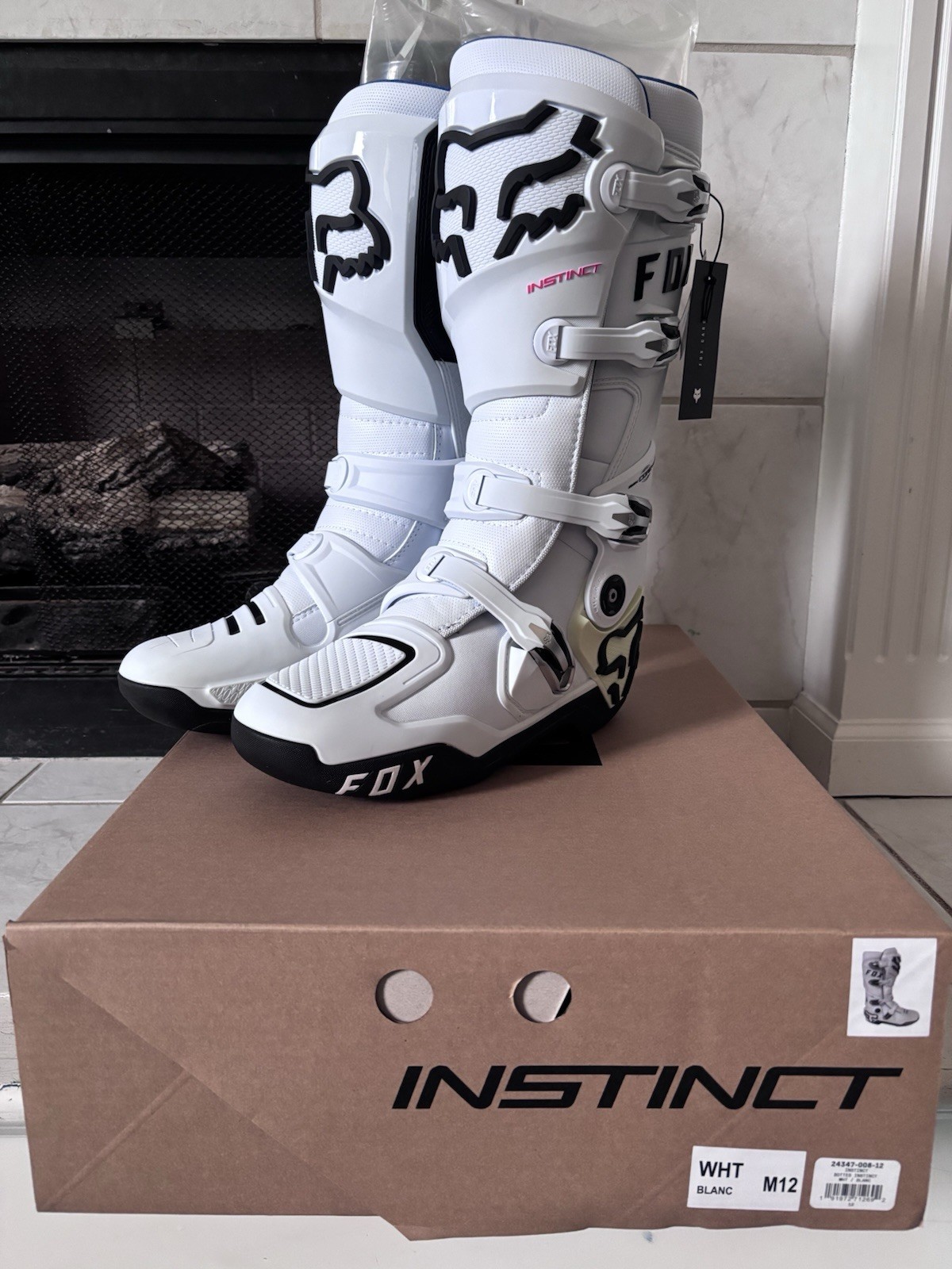 Fox Instinct Motocross Boots White Size 12 Men\'s New In Box Fox Instinct Motocross Boots White Size 12 Men\'s New In Box