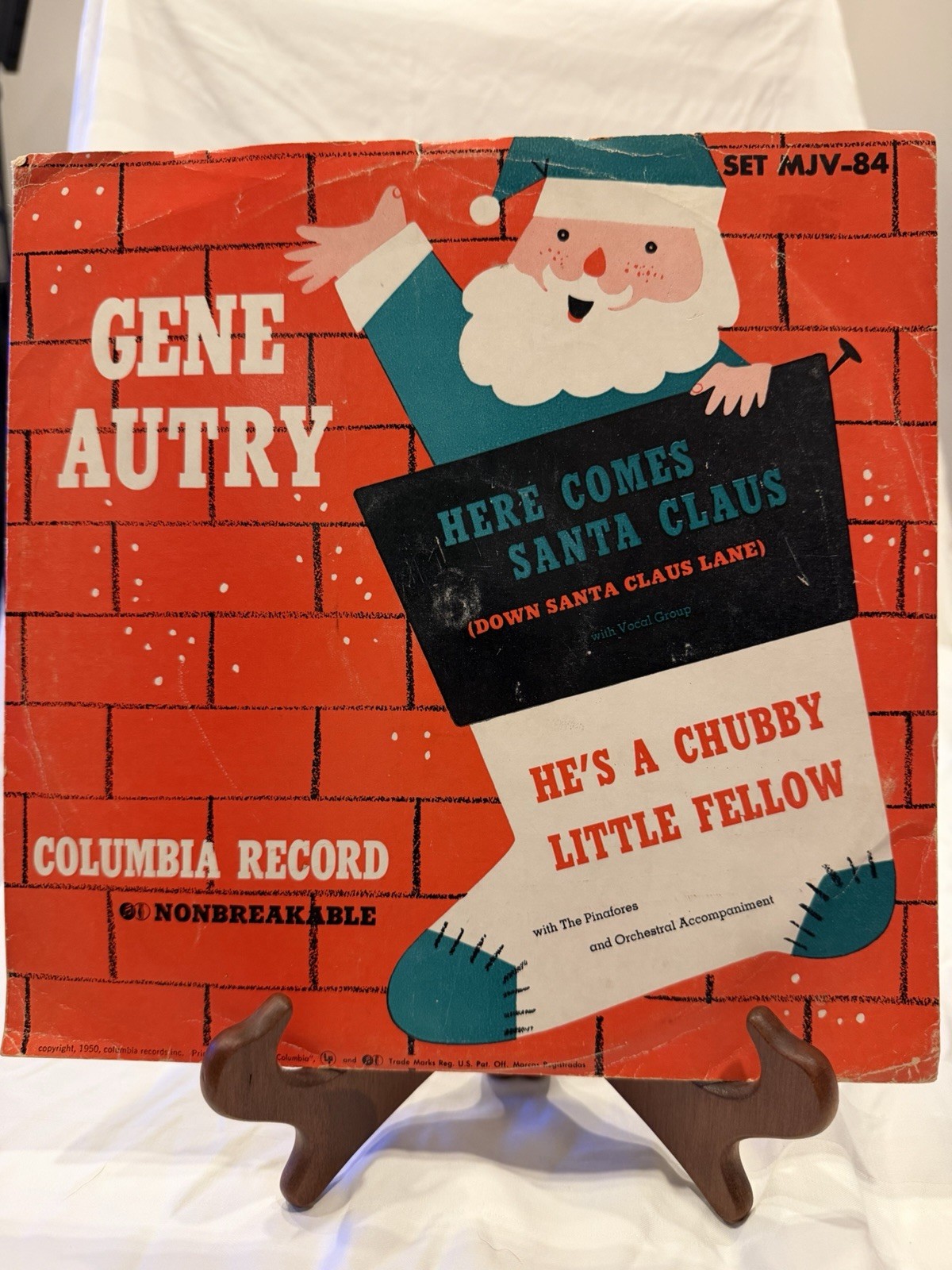 Gene Autry Here Comes Santa Claus Columbia MJV-84 78 RPM Christmas Record Set