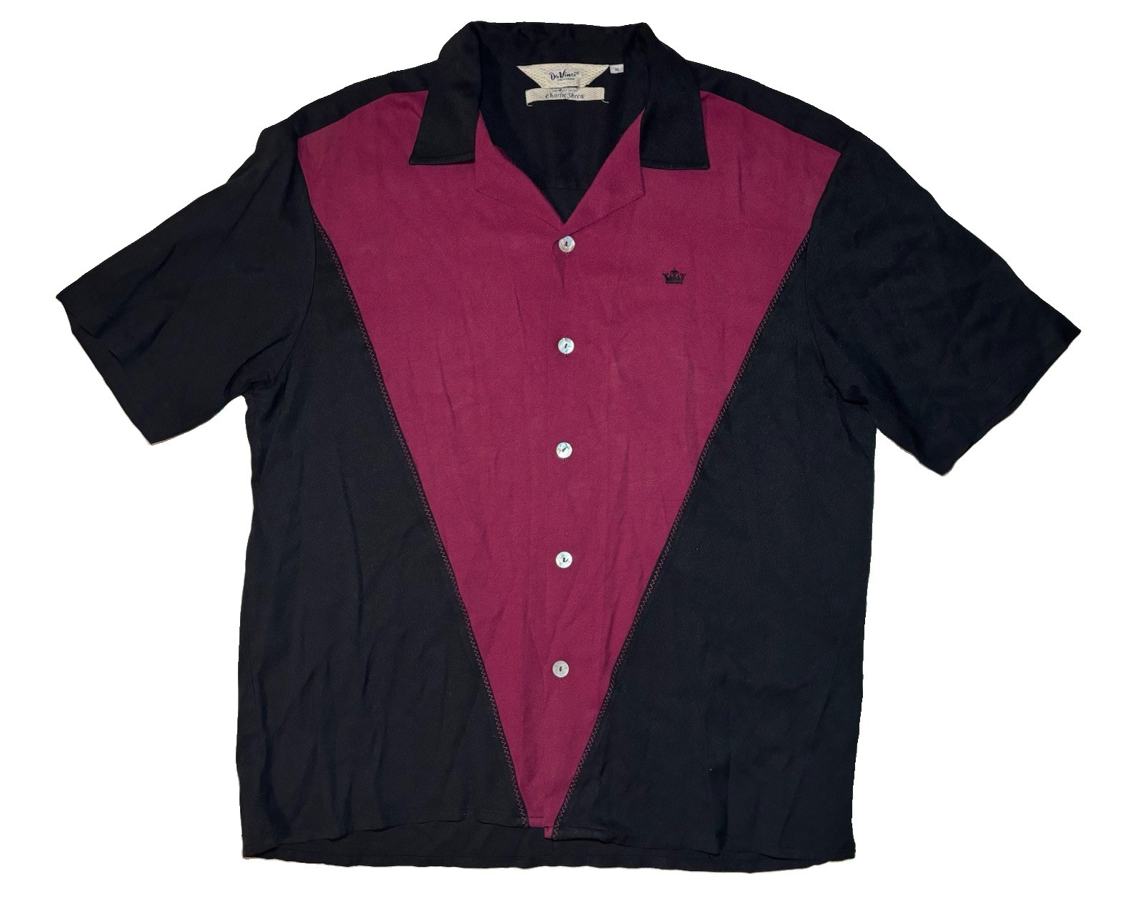 Vintage DaVinci California Charlie Sheen Bowling Shirt XL Retro 50s Rockabilly