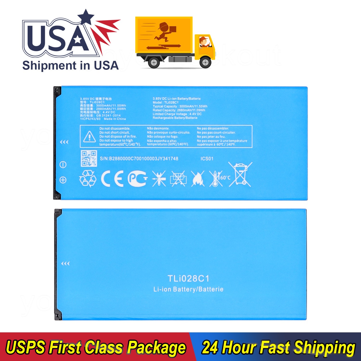TLi028D7/TLi028C1 Battery for TCL 30 LE 4188S ION X Z T607DL Alcatel One Touch TLi028D7/TLi028C1 Battery for TCL 30 LE 4188S ION X Z T607DL Alcatel One Touch