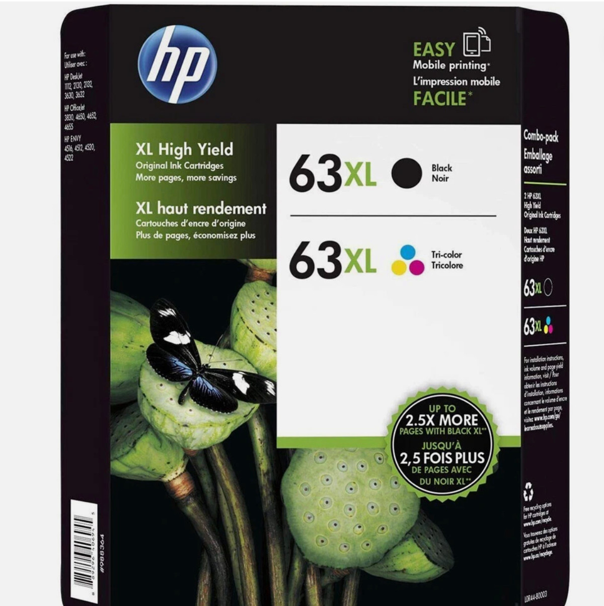 HP 63XL Combo Pack Black + Color Genuine Ink Cartridges In Retail Box June/2027 HP 63XL Combo Pack Black + Color Genuine Ink Cartridges In Retail Box June/2027
