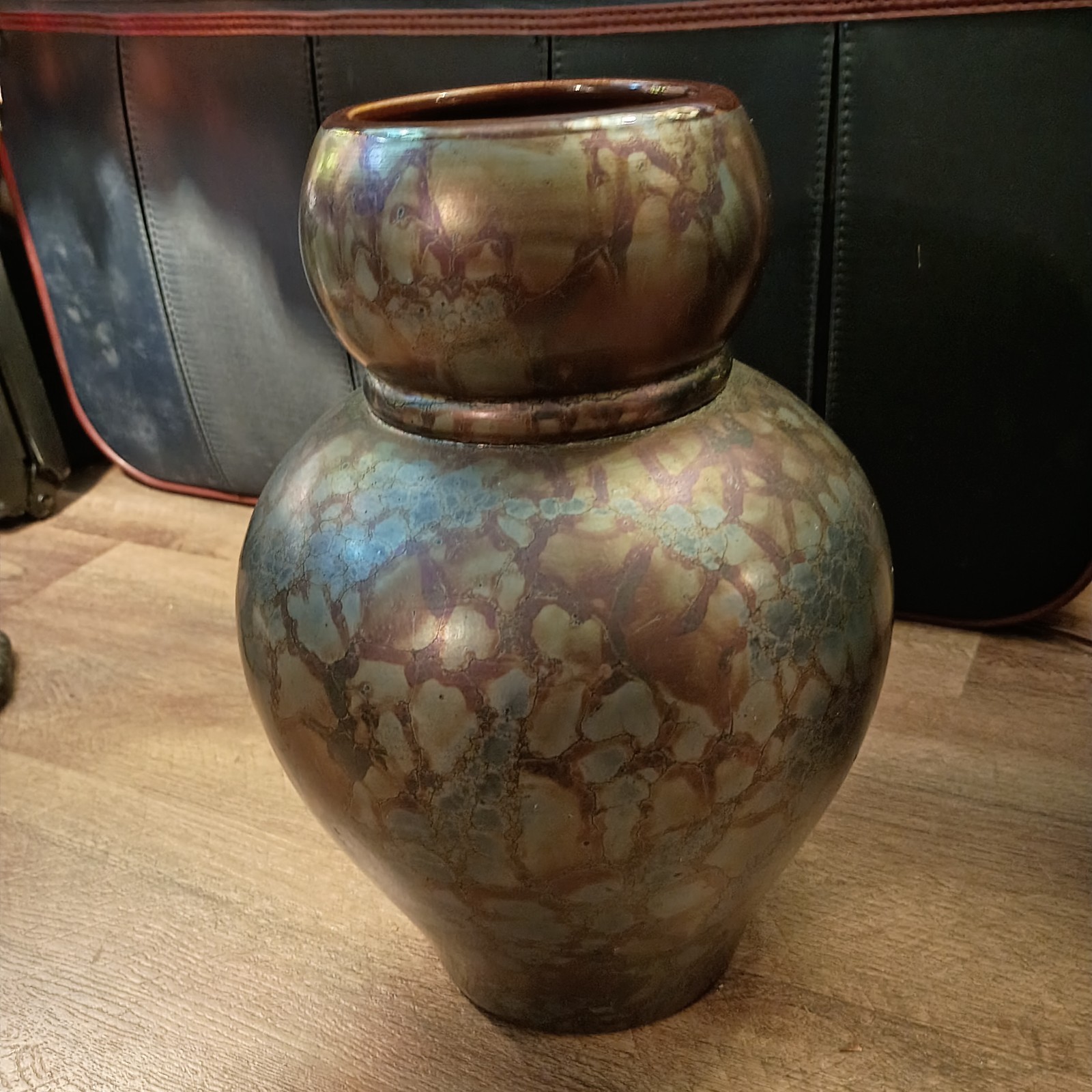 A Rare Antique Weller Sicard vase in a gourd shaped 10.5 HT and 8 inches Wide 