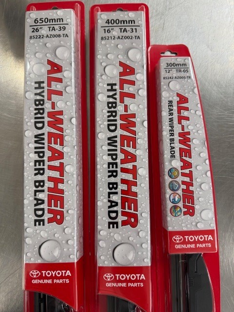 2019-2025 TOYOTA RAV4 FRONT AND REAR WIPER BLADES GENUINE TOYOTA REPLACEMENTS