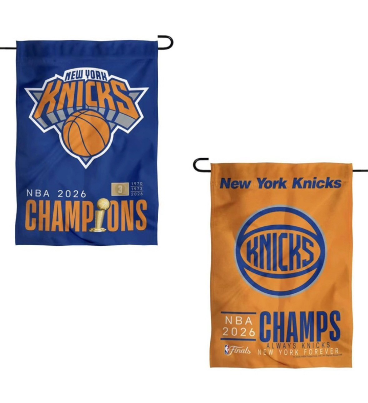NBA New York Knicks 2026 Champions Garden Flag Double Sided  Premium Yard Flag