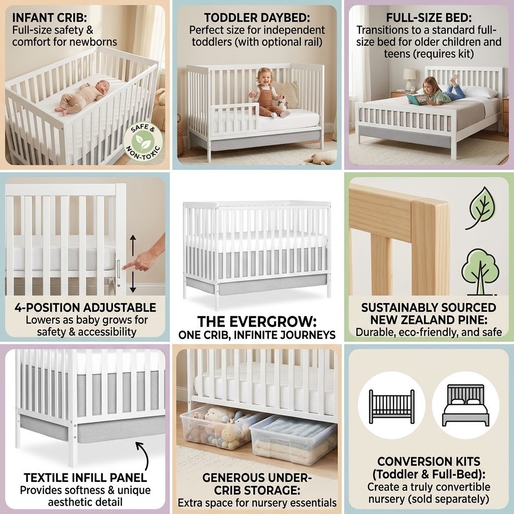 Synergy 5-in-1 Convertible Full Size Baby Crib – GREENGUARD Gold Certified, Conv Synergy 5-in-1 Convertible Full Size Baby Crib – GREENGUARD Gold Certified, Conv