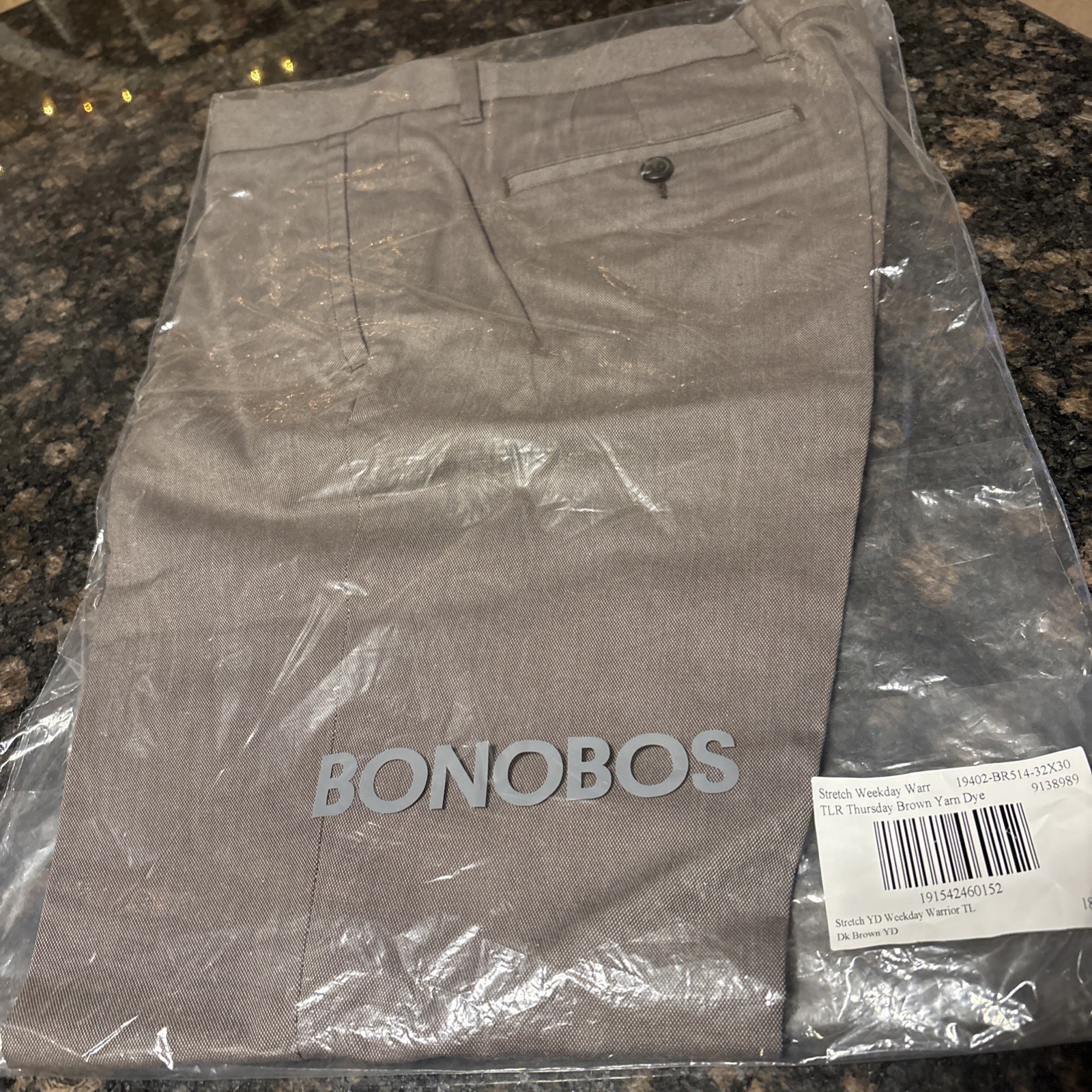 Bonobos Stretch Weekday Warrior 32x30 Tailored Fit Brown Yarn Die Thur New R203-