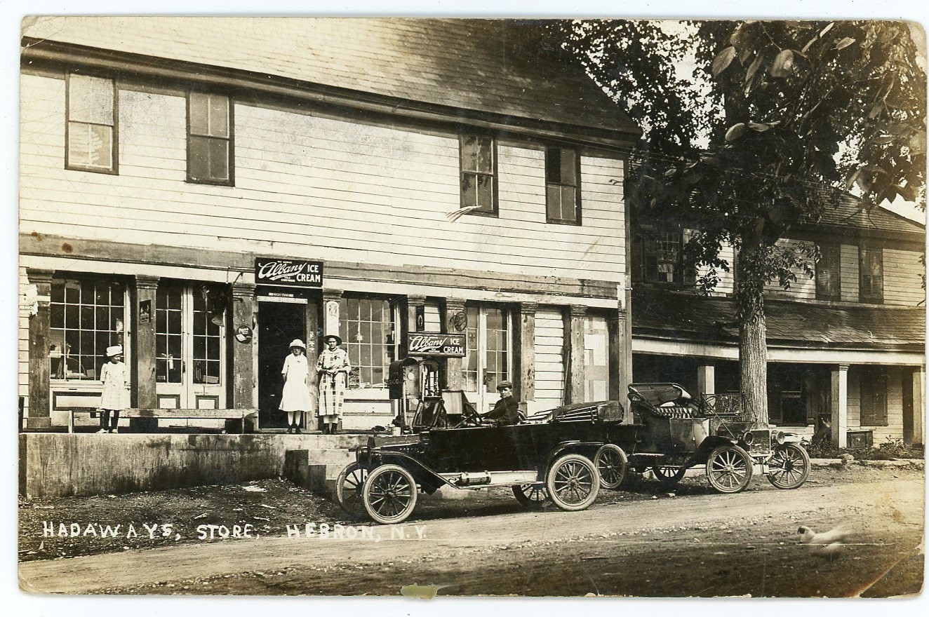 RPPC NY Hebron Hadaways Store with Automobiles Washington County