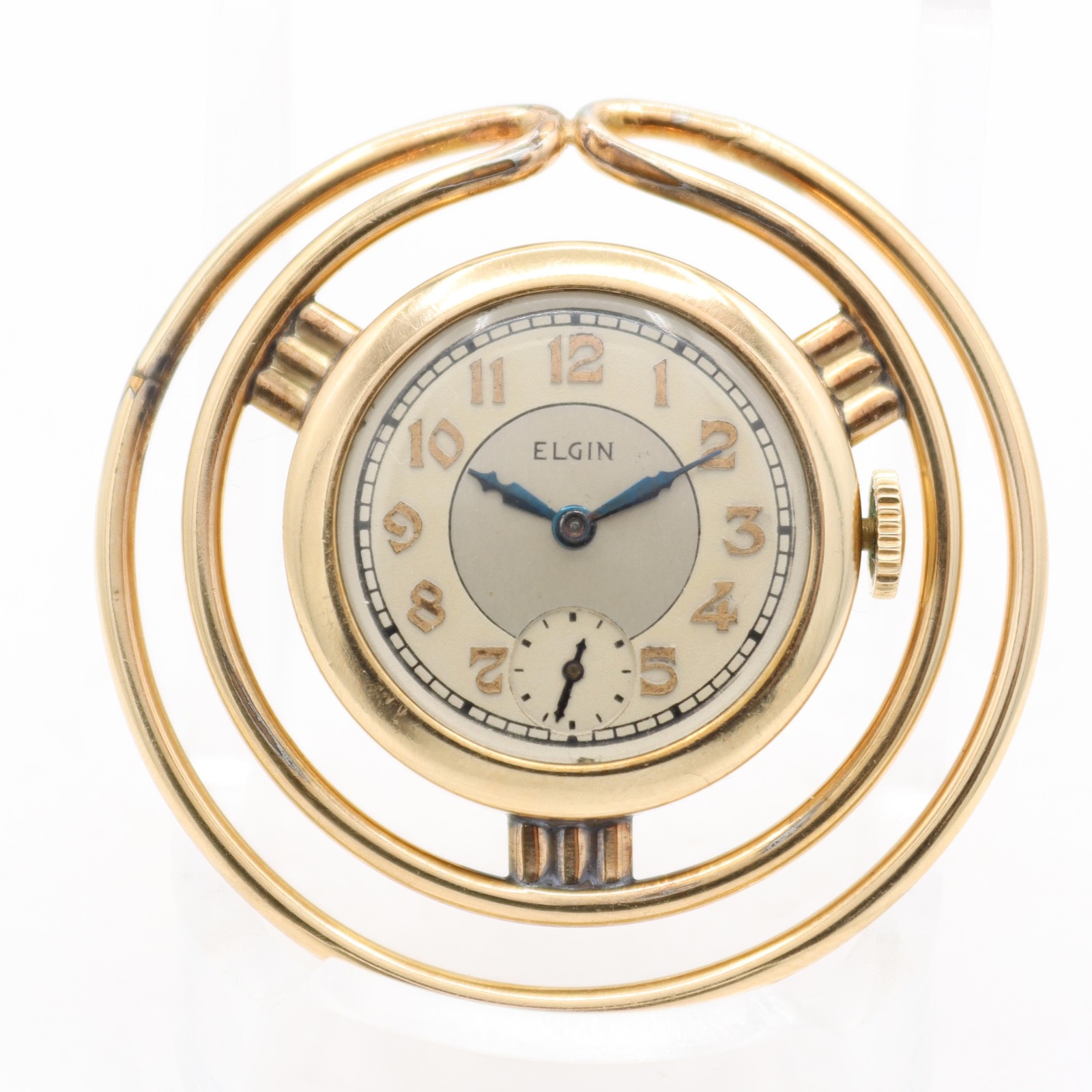 Vintage 8/0s 1937 Elgin Money Clip Mechanical Watch 526 USA 10K Gold Filled