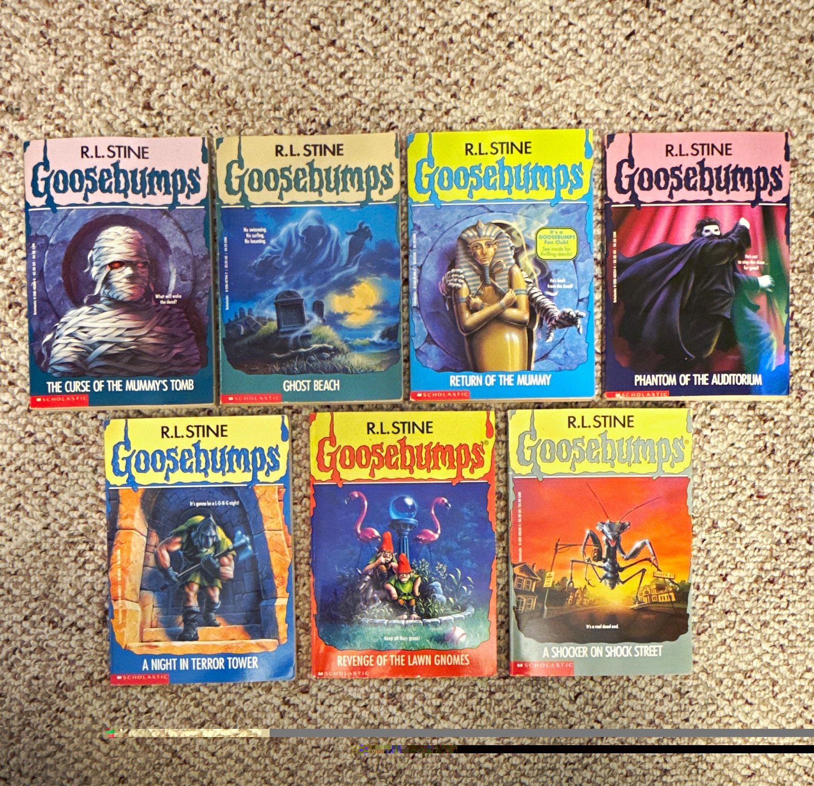 Vintage Goosebumps R.L. Stine 7 Book Lot Original Covers 1993-95 1st Prints