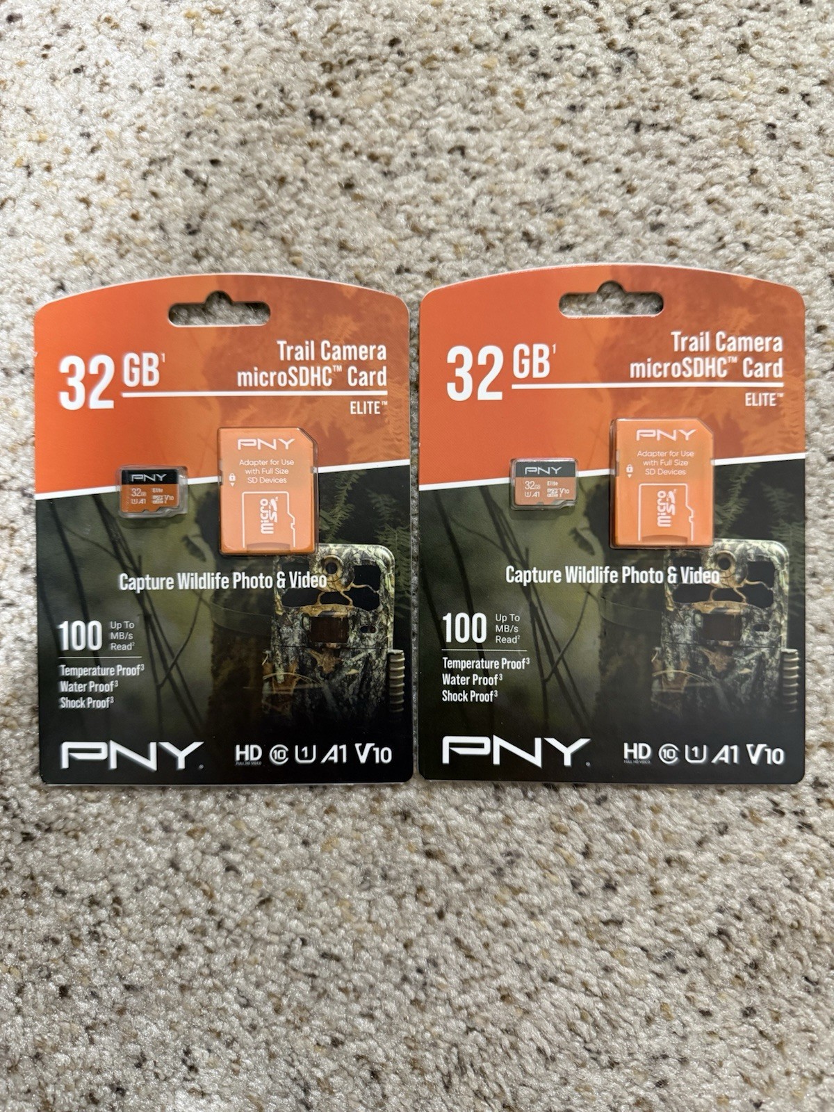 PNY 32GB Elite Trail Camera Deer Hunting MicroSDHC Card W/ SD Card Adapte (PK 2)