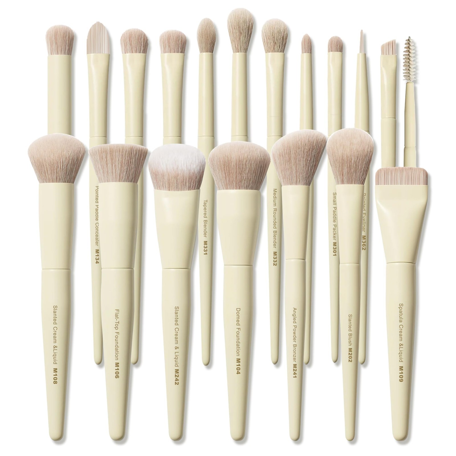 Buttery Blends Brush Set 18Pcs Face&Eye Makeup Brushes Set labeled