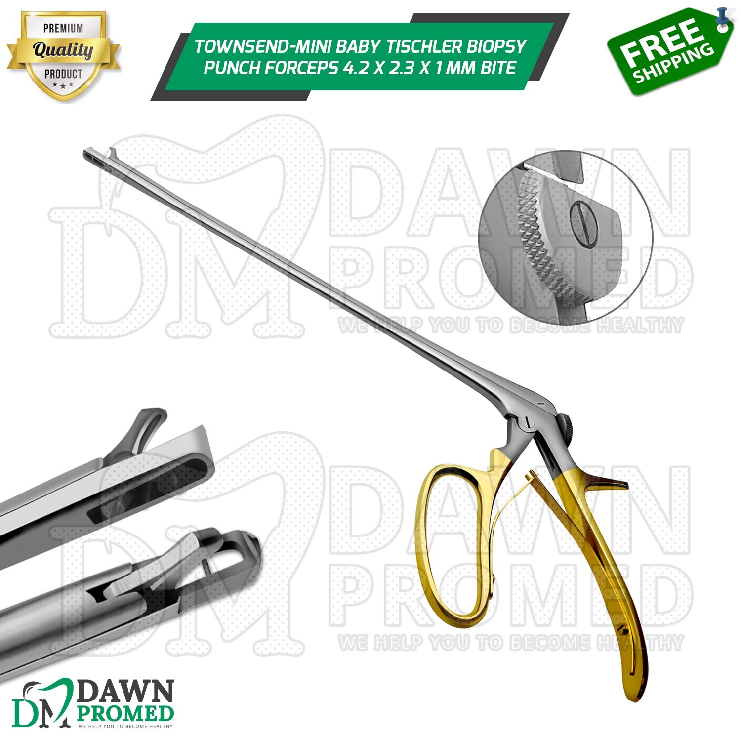 Townsend Baby Tischler Biopsy Punch Forceps 4.2mm x 3mm Bite OB-GYN German Grade