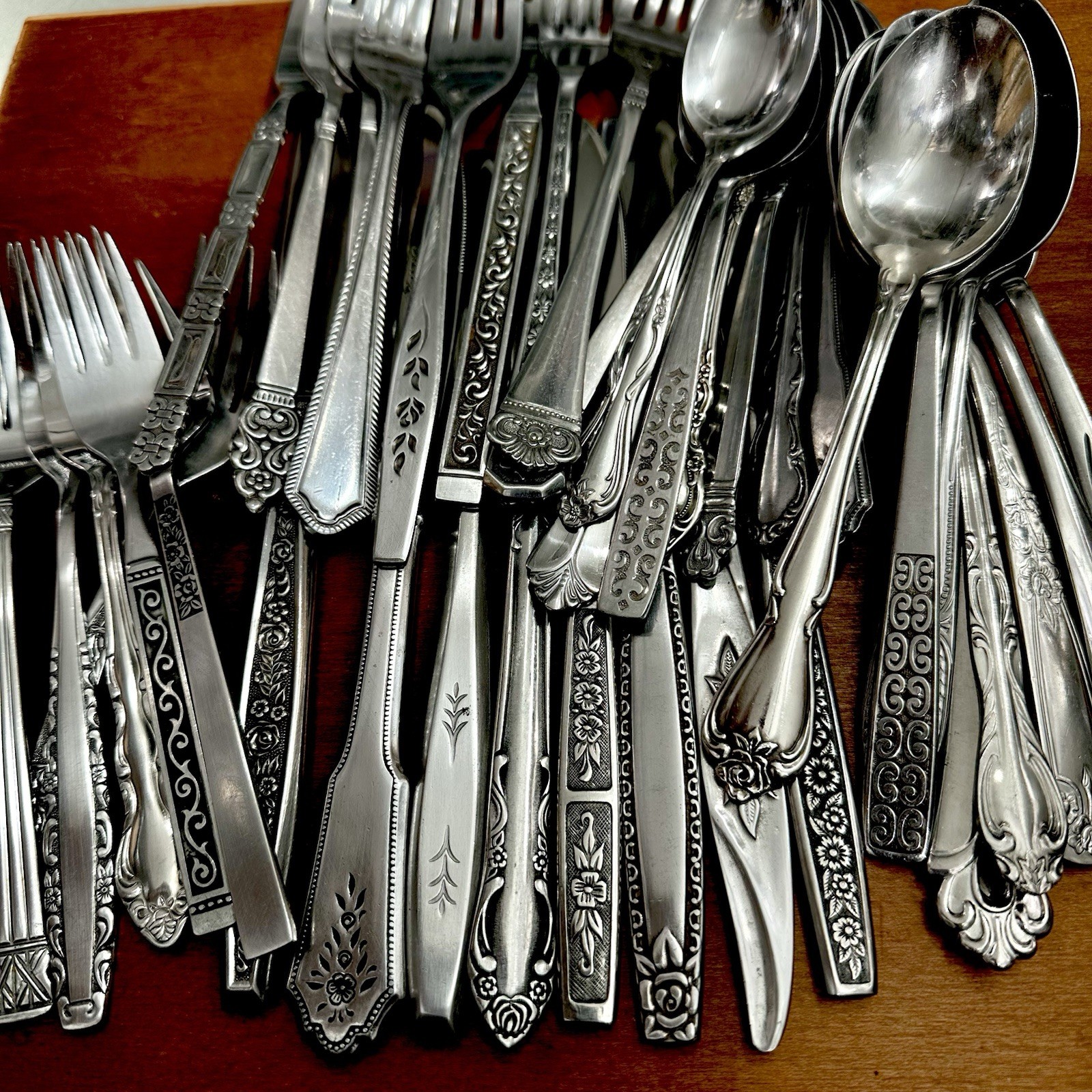 40 Vtg Stainless Flatware Mismatched Japan EKCO National Interpur Oneida Mixed