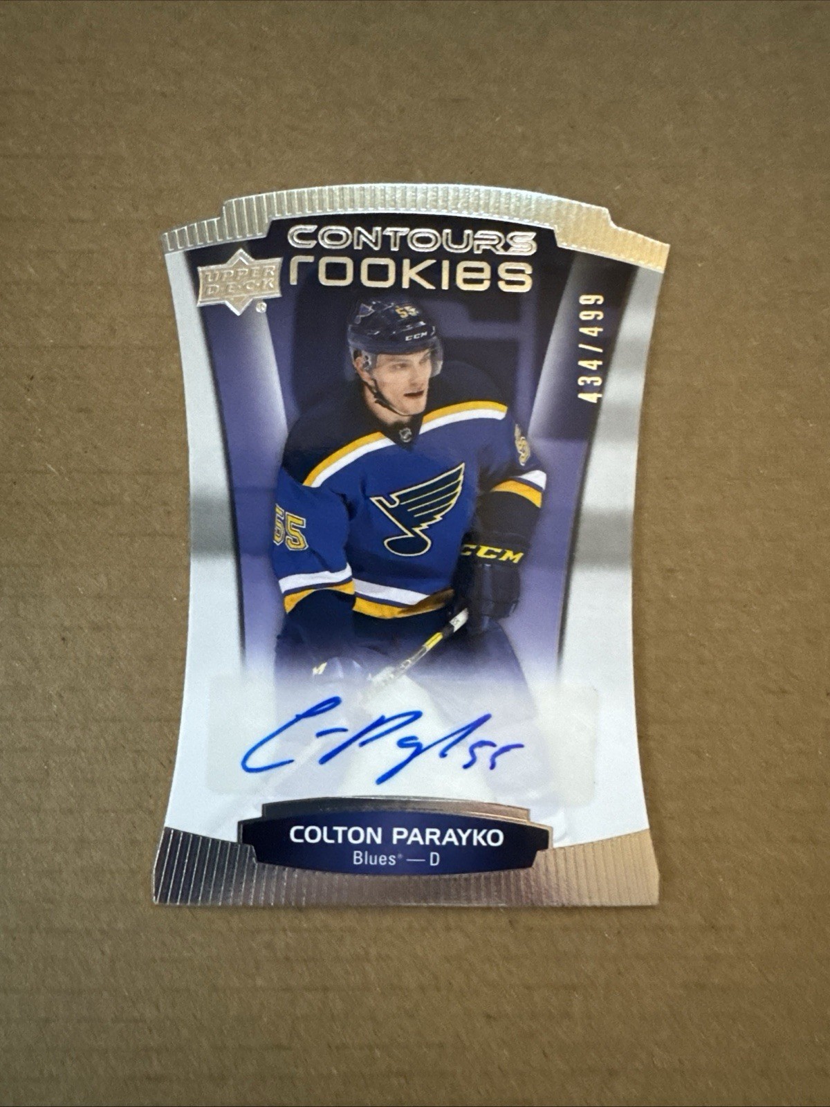 2015-16 Upper Deck Contours #113 Colton Parayko Autograph RC #434/499