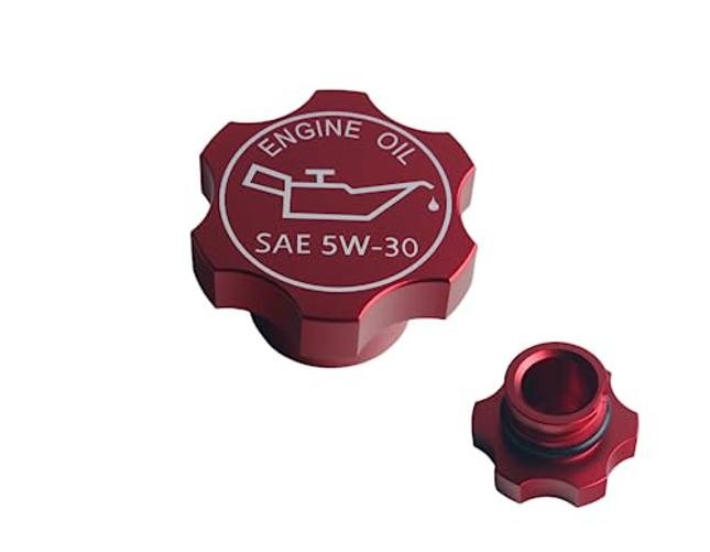 Aluminum Engine Oil Filler Cap Compatible with GM 1992-2018 Ref Number Red