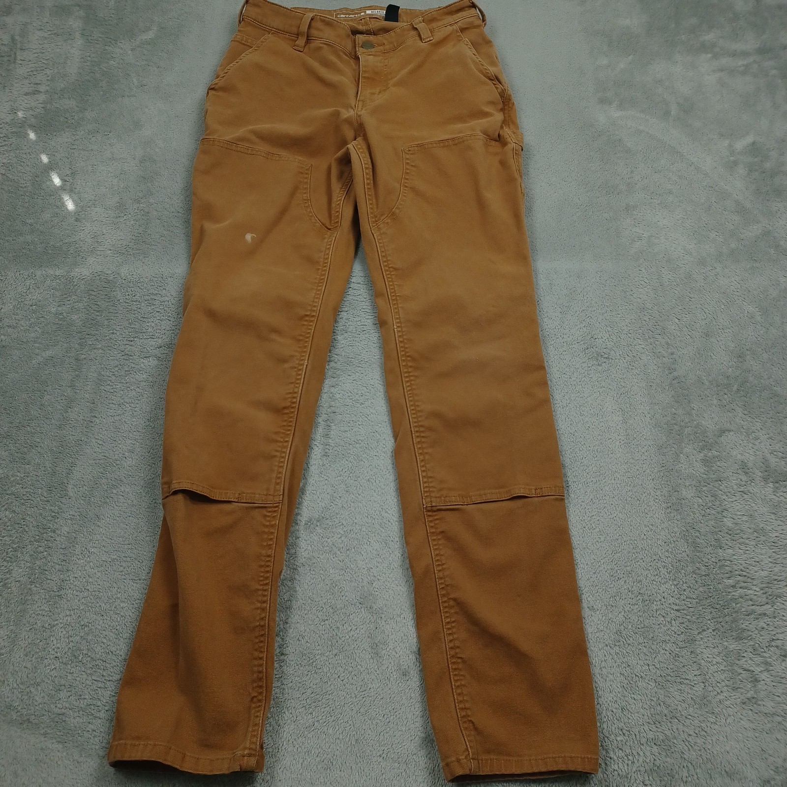Carhartt Pants Womens 2 Brown Double Knee Workwear Casual Relaxed Fit Carhartt Pants Womens 2 Brown Double Knee Workwear Casual Relaxed Fit