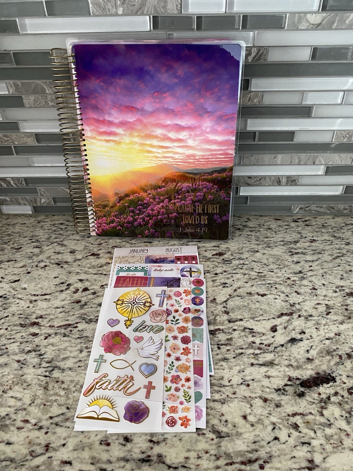 Paperhouse life planner undated 1 John 4:19 spiral bound biblical stickers Paperhouse life planner undated 1 John 4:19 spiral bound biblical stickers
