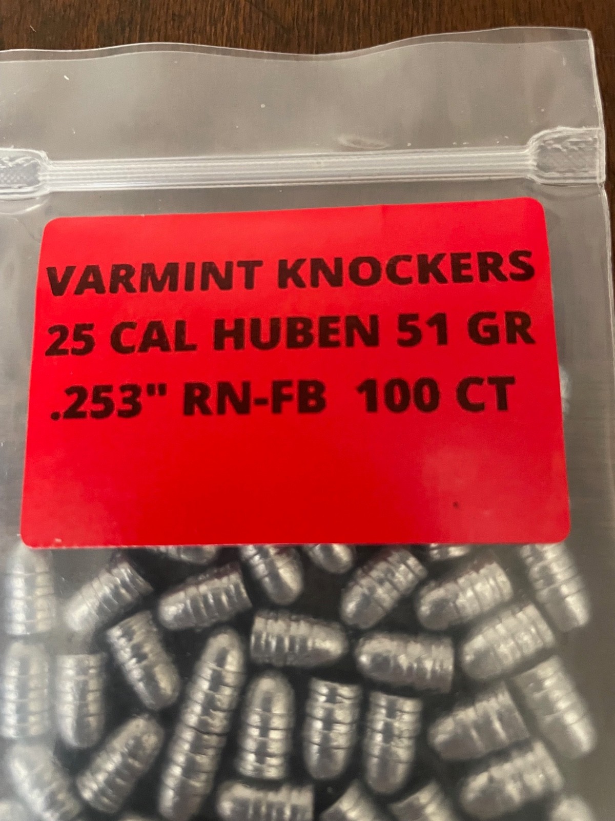 25 CAL HUBEN AMMO 51  GRAIN  SLUG  at .253\