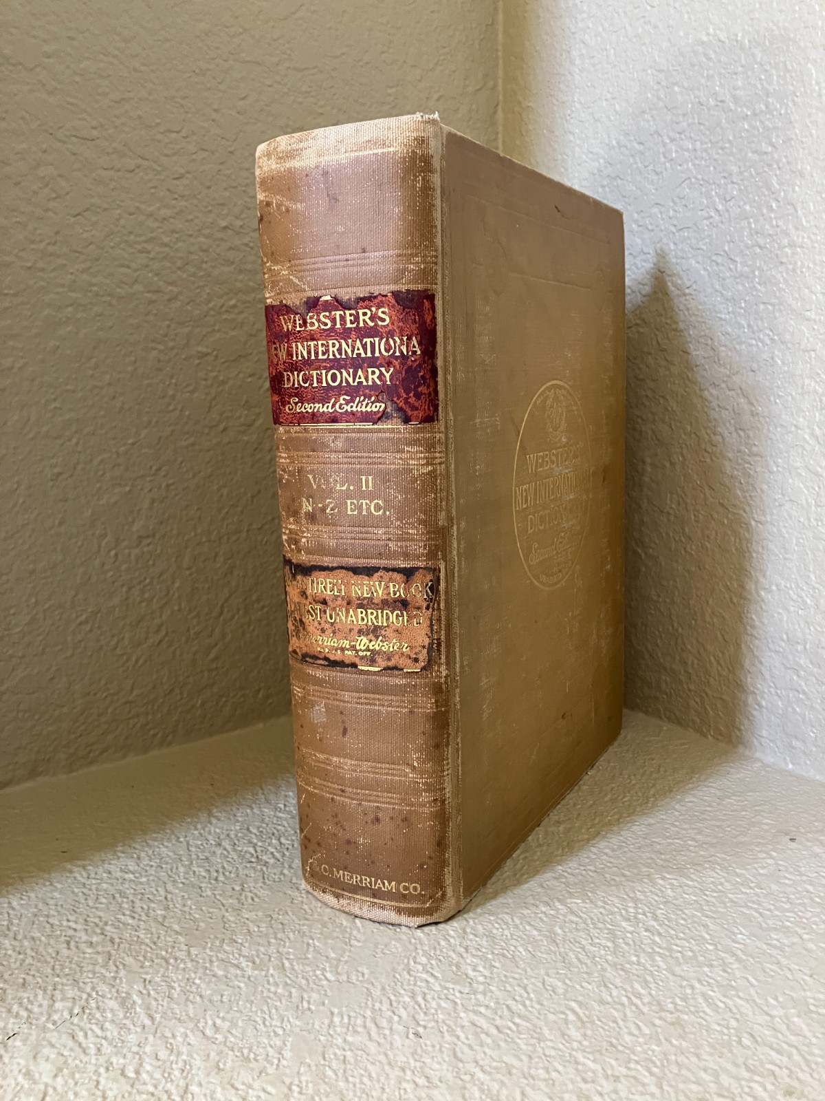 Webster\'s New International Dictionary Second Edition Volume Two N-Z 1934 VTG