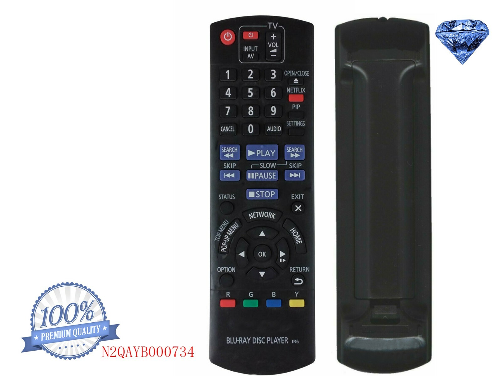 New N2QAYB000734 Replace Remote for Panasonic Blu-Ray Player DMP-BD87 DMP-BD77