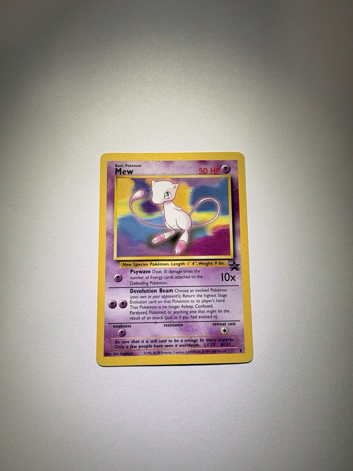 Pokemon Mew #8 Black Star Promo 8 Non Holo WOTC 1999-2000 Vintage NEAR MINT LP