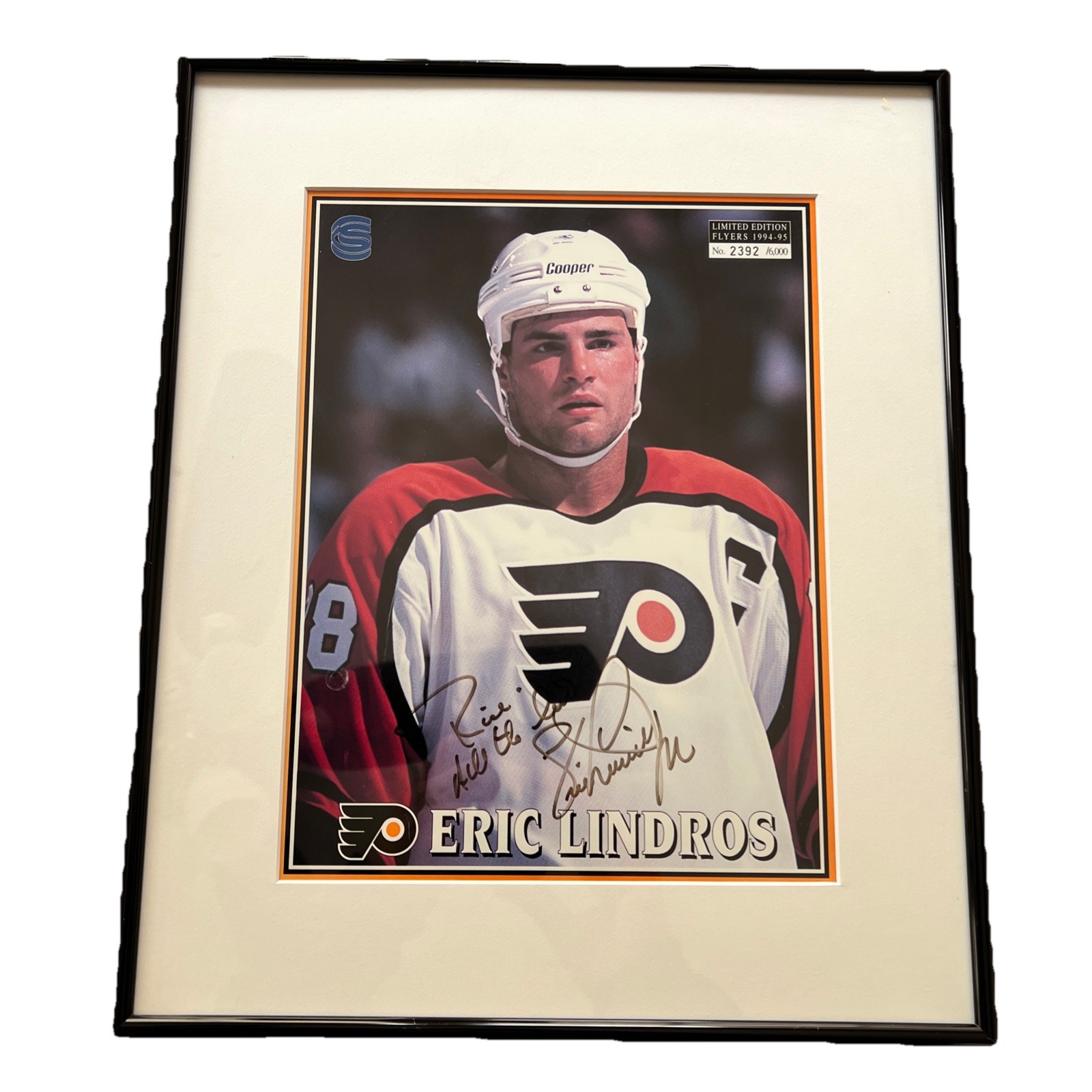 NHL Eric Lindros Philadelphia Flyers Autographed Framed Photo 12” X 15” #2392 NHL Eric Lindros Philadelphia Flyers Autographed Framed Photo 12” X 15” #2392