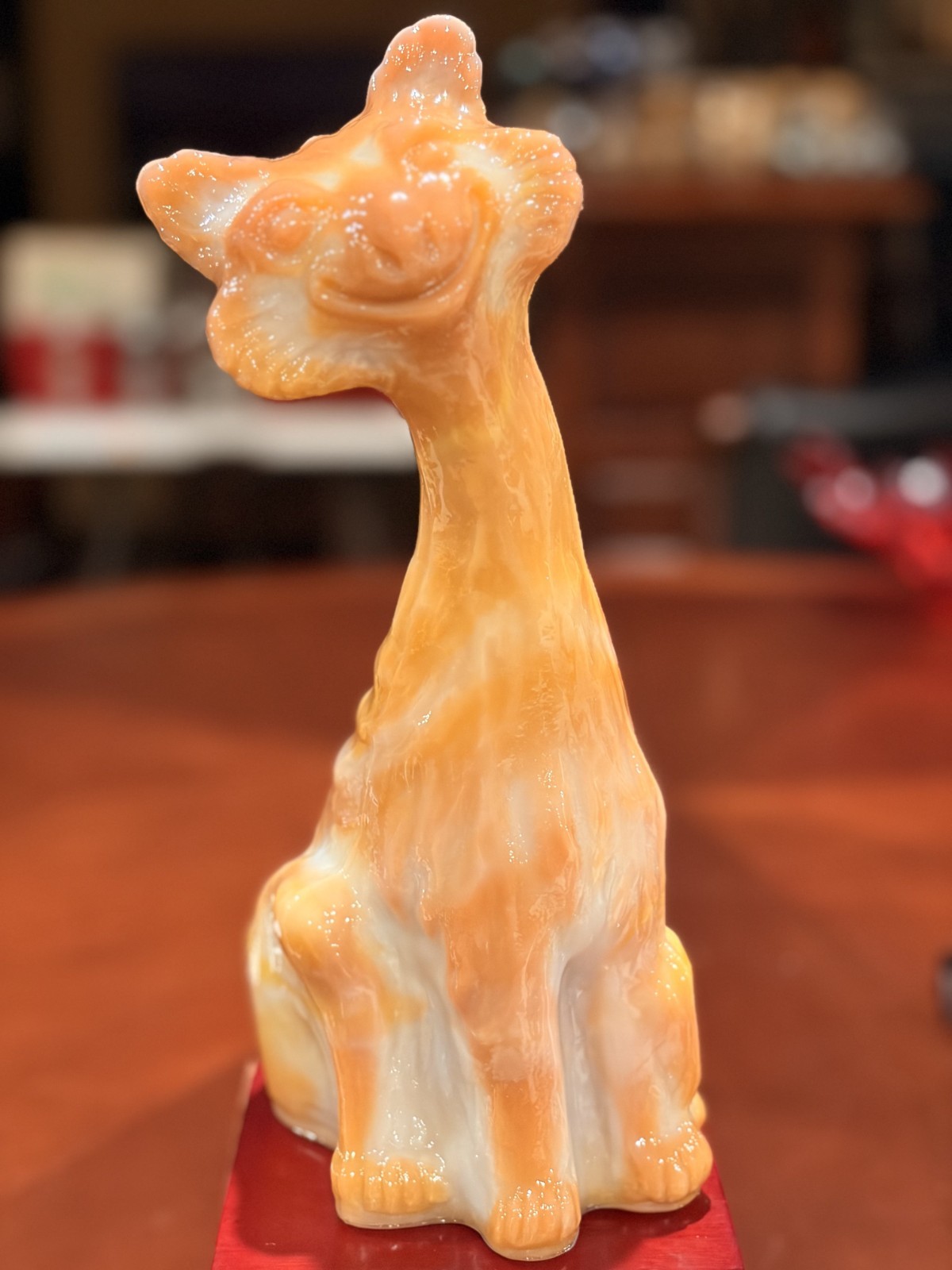 RARE Fenton Chocolate Swirl Caramel Slag Glass Winking Alley Cat 11\ RARE Fenton Chocolate Swirl Caramel Slag Glass Winking Alley Cat 11\