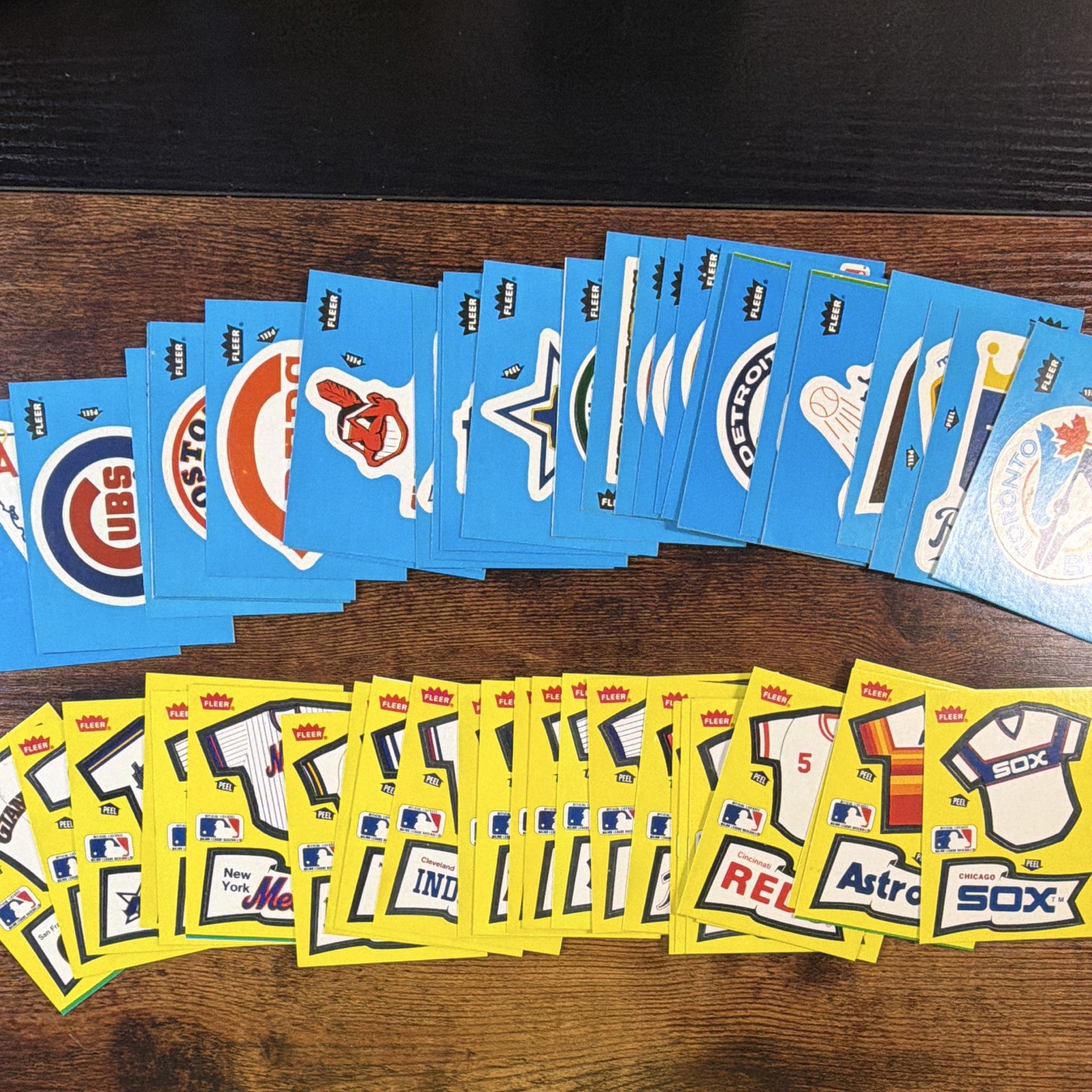 1985 Fleer Sticker Card Set. Both Blue and Yellow sets. MINT CONDITION