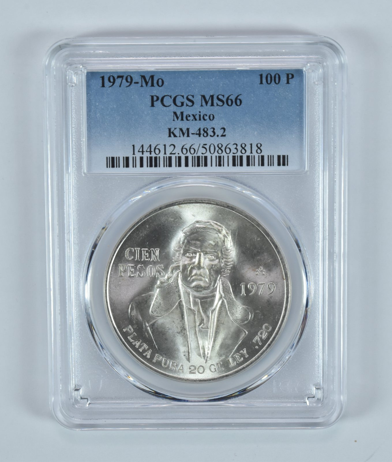 1979 Mo Mexico 100 Pesos MS66 PCGS Blue Label