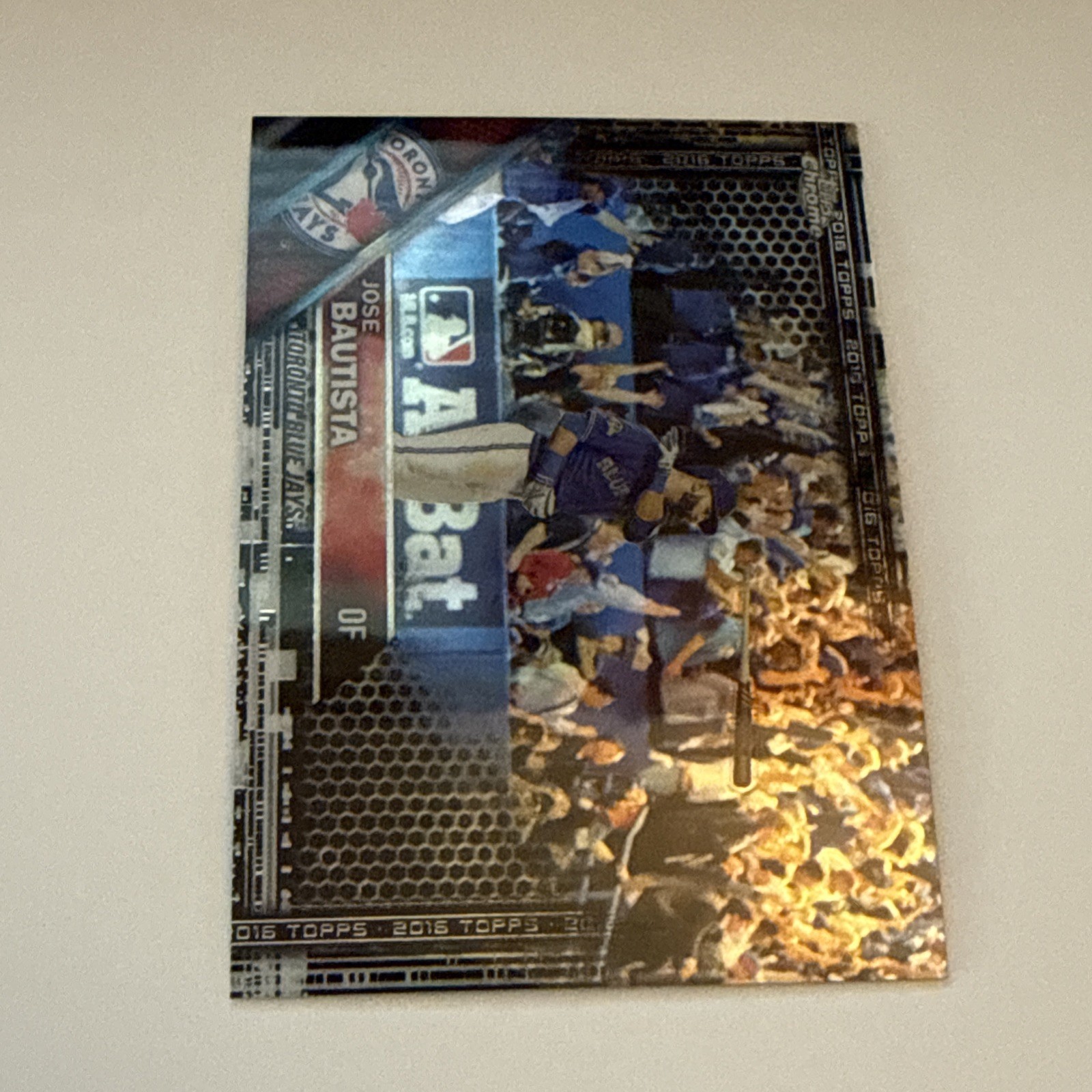 2016 Topps Chrome #191 JOSE BAUTISTA Black Refractor Bat Flip Home Run Blue Jays
