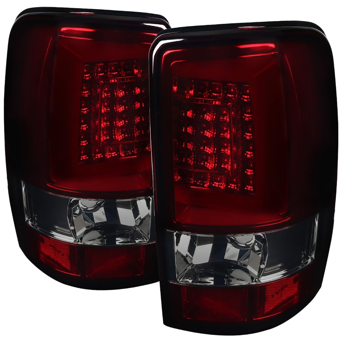 00-06 Chevy Suburban Tahoe GMC Yukon Red/Smoke LED DRL Bar Tail Brake Lights