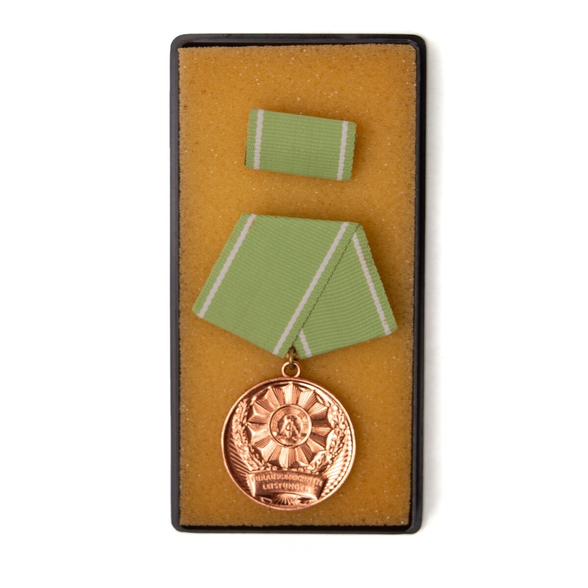 Authentic East German Interior Ministry Armed Forces Excellence Medal w/ Ribbon