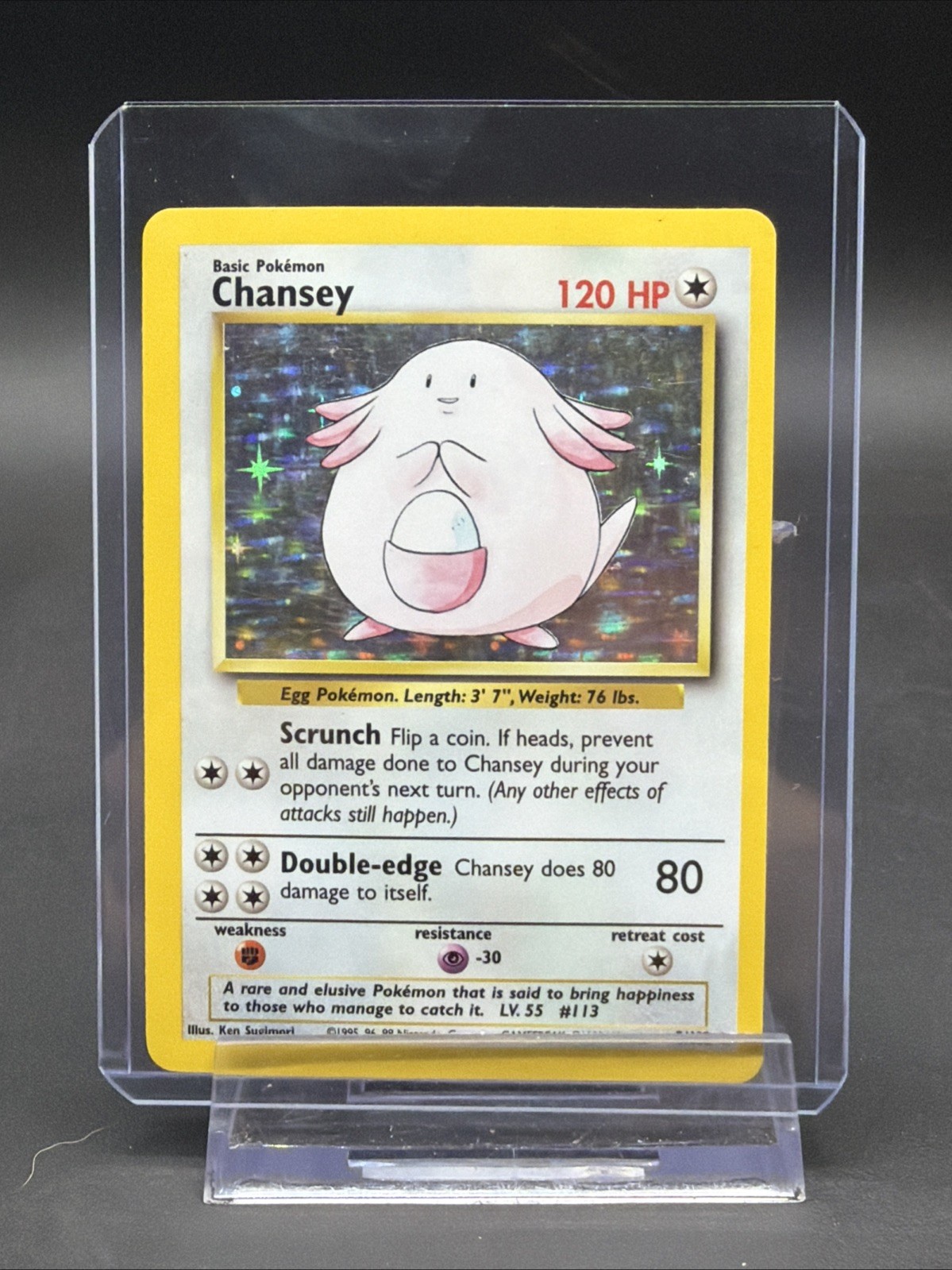 1999 CHANSEY 3/102 Holo Rare Deck Exclusive POKEMON CARD check it out very nice