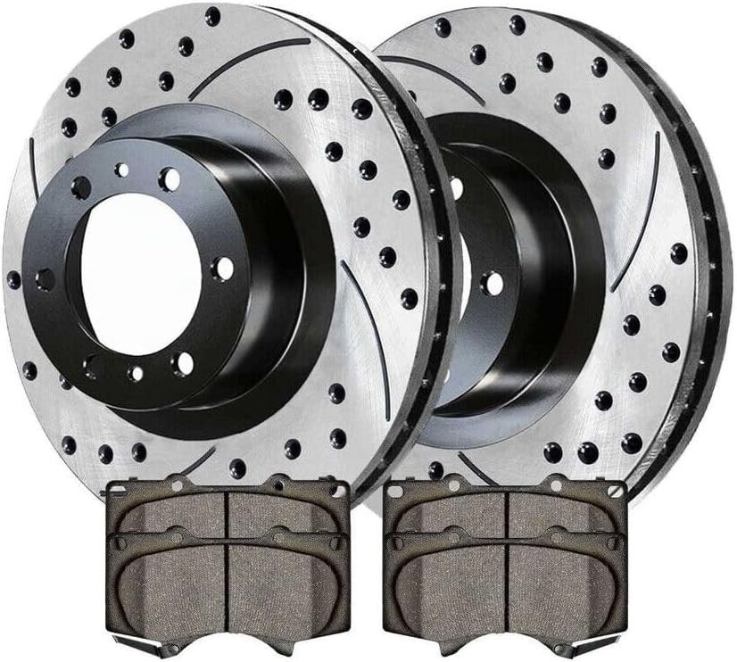 Front Ceramic Performance Brake Pads Drilled Slotted Rotors Kit for Tacoma 05-21