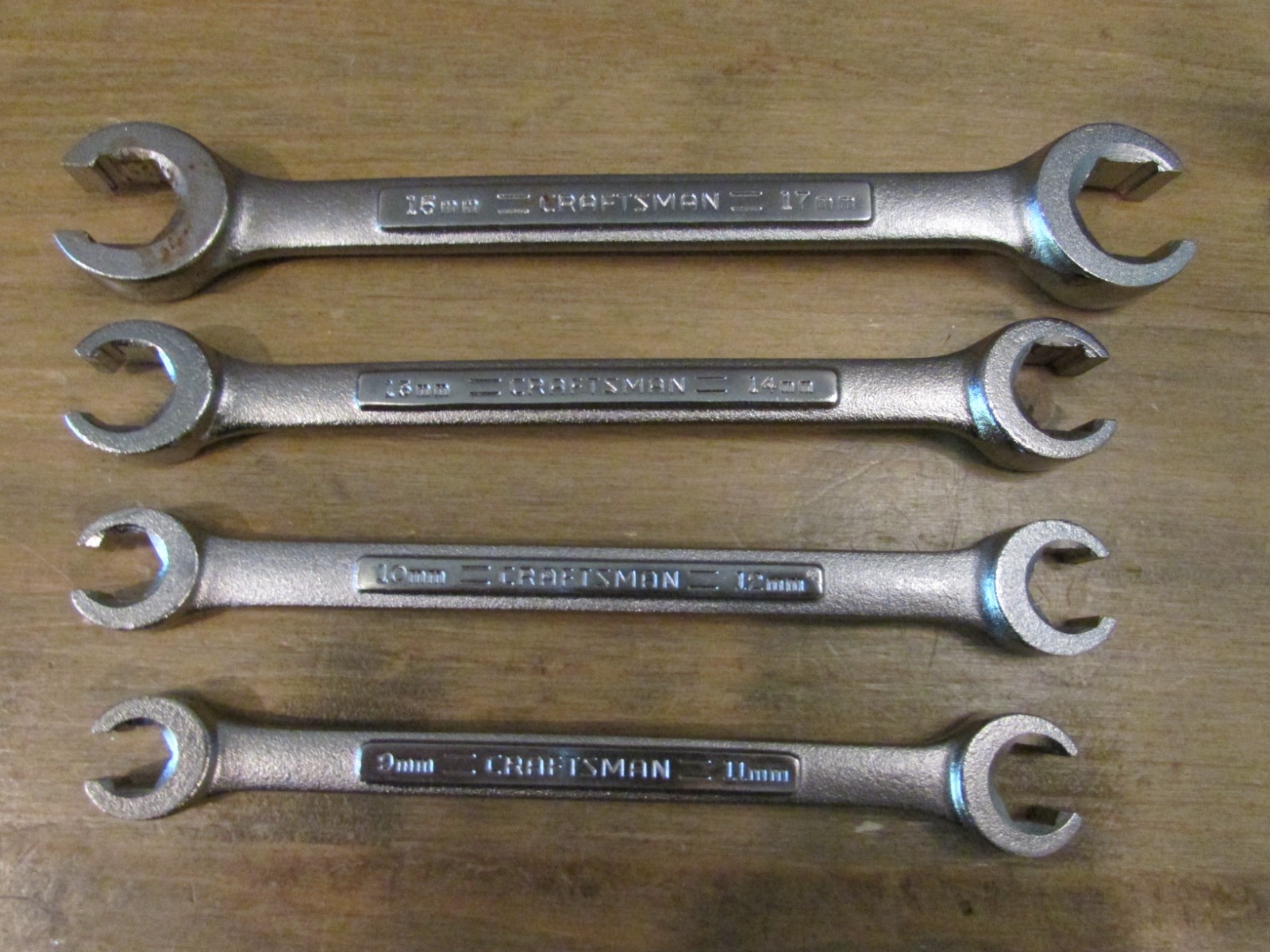 4pc Vintage Craftsman Forged USA Metric Flare Nut Wrenches VA-44175 to 44178