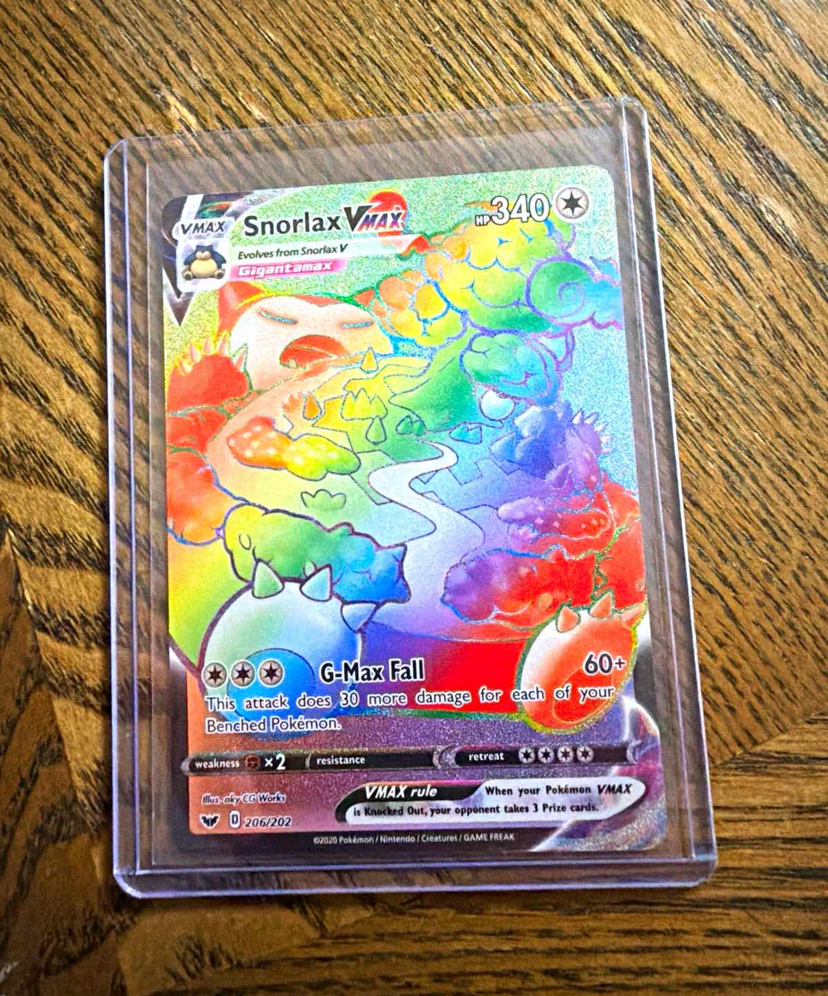 Snorlax VMAX Secret Rare 206/202 (READ DESCRIPTION)