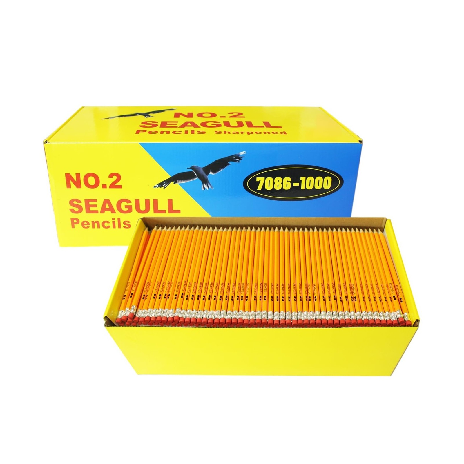 Seagull 1000 Count Pre-Sharpened #2 HB Pencils with Erasers