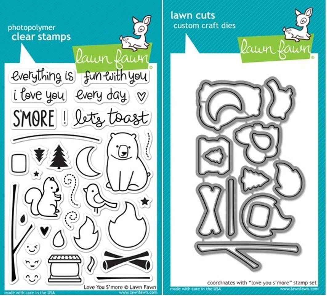 Love You S\'More Clear Stamp and Die Set - Includes One Each of LF671 (Stamp) & L