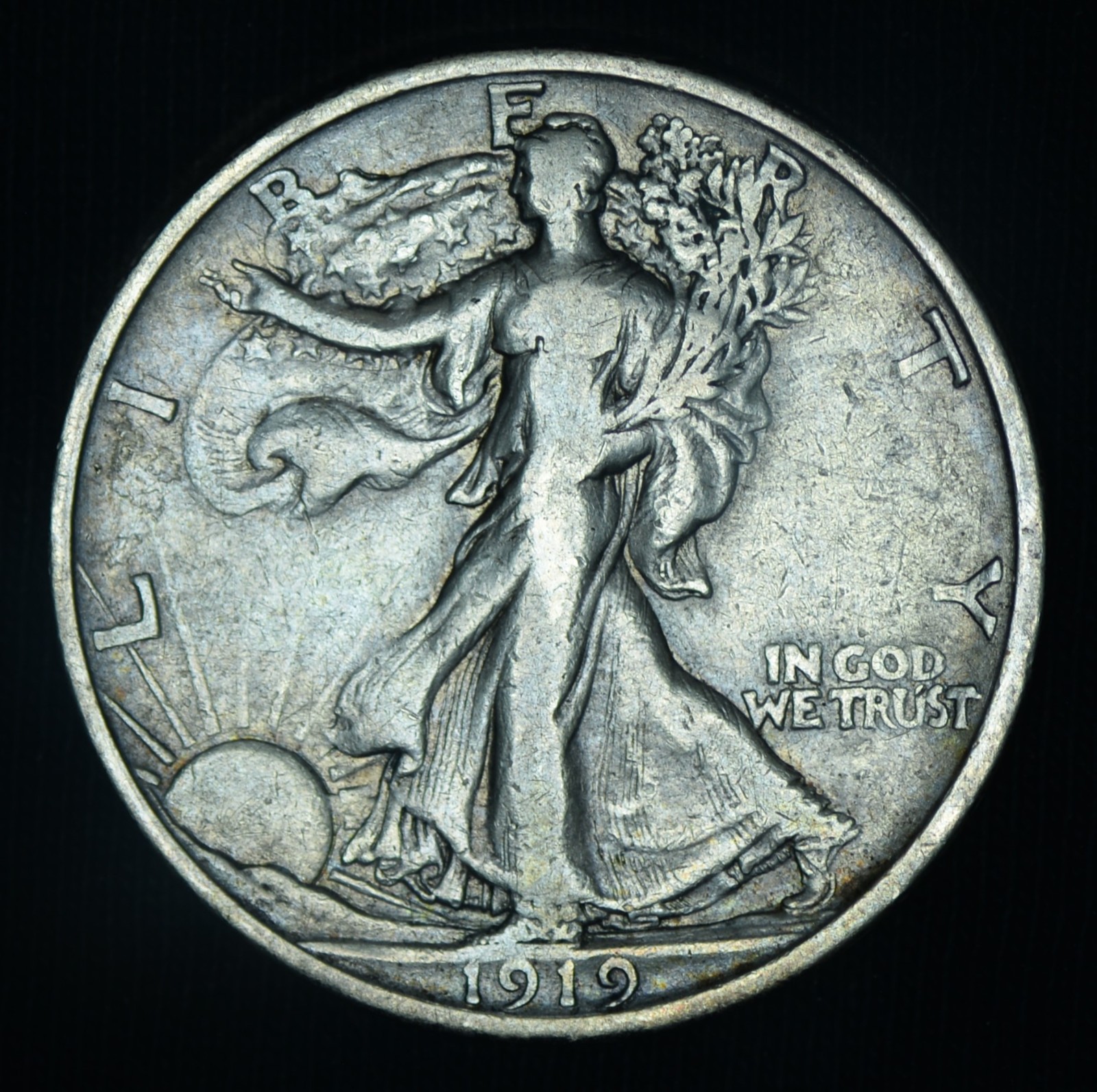 1919-S 50C Walking Liberty Half Dollar VF Rare Key Date ~ 26514