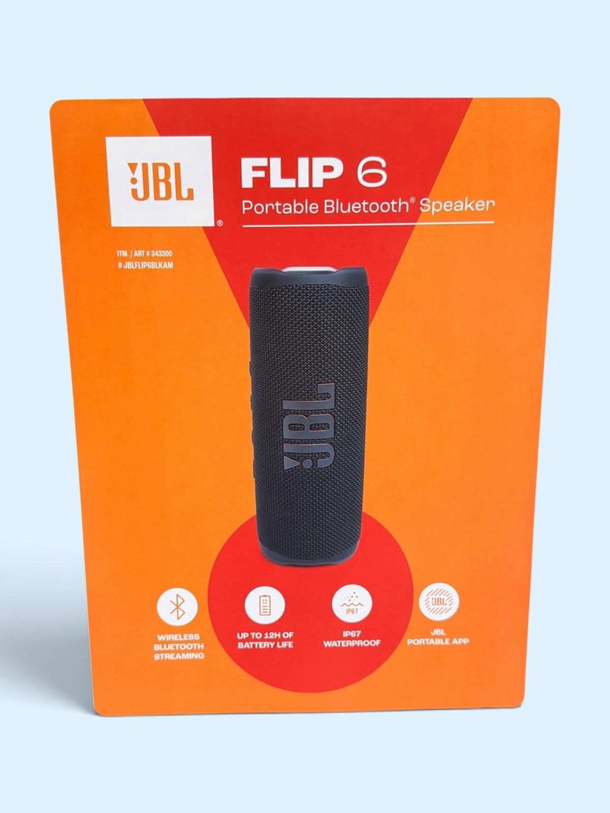 New JBL Flip 6 Portable Bluetooth Speaker Black Waterproof IP67 Wireless 12H