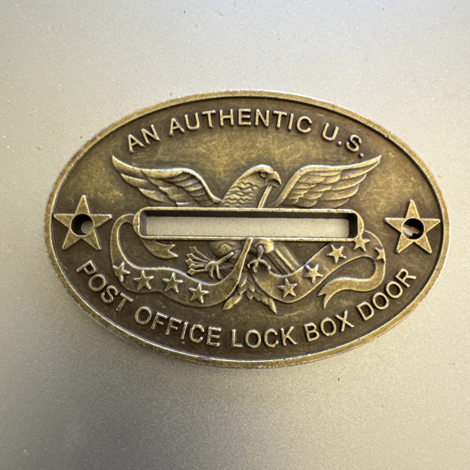 Post Office Box Door Coin Slot-1 Original Fancy SOLID BRASS, USA, Post Office Box Door Coin Slot-1 Original Fancy SOLID BRASS, USA,